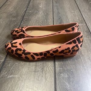 Anthropologie Pink Leopard Flats Women's Size 6.5